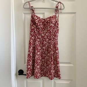 Red Floral Mini Dress